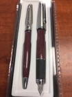 Yafa Scenario Maroon Fountain Pen And Ballpoint Pen Set - Made In Italy