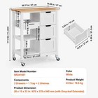 Natural Wood Kitchen Island Cart Rolling Storage Cabinet With Drawer And Shelves