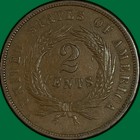 1868 Two Cent Piece Almost Uncirculated Au Coin  47122