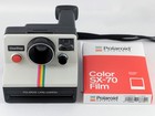 Vintage Polaroid Sx-70 Onestep White Rainbow Stripe Instant Camera   Film Tested