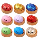 Dumpling Squeeze Sparkle Steamed Bun Stress Ball Fidget Sensory Toy With Steamer