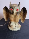 1950s Howard Kron Horned Owl Spooky Eyes Mcm Tv Lamp Mid Century Modern - Rare