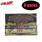 Authentic Raw Classic Organic Black 1 1 4  Unrefined Rolling Papers   8 Packs