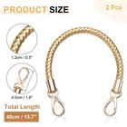 2 Pcs Leather Purse Strap  Braided Purse Replacement  Gold