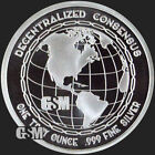 Bitcoin 1 Oz  999 Silver Commemorative Coin Btc Decentralized Consensus Crypto