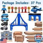 Sainsmart Jr  Wooden Train Set - Interactive Police Playset For Kids   Buildi