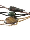 Lot Of 3 Vintage Western Bolo Ties Tiger Eye  Green Cabochon  Obsidian Arrowhead