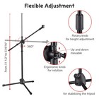 2 Pack Microphone Boom Arm Stand Tripod Holder Mic Clip Adjustable Height Metal