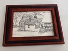 Wood Frame Widicombe In The Moor Pen   Ink Devon England Uk 1996 7x9   H Grinere