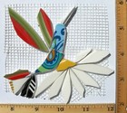 Colorfull Hummingbird On Daisy Mosaic Tile Broken Cut China Plate Tile