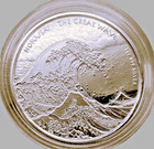 2017 The Great Wave 1  Oz  Hokusai Scottsdale Silver Coin In Cap Sule 999 Bu-unc