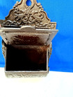 Vintage Cast Iron Match Stick Wall Mount Holder Box