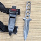 Vintage Tekna Dive Knife And Original Abs Sheath Straps Stainless Japan