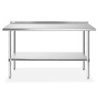 Stainless Steel 60  X 24  Nsf Restaurant Kitchen Prep Work Table With Backsplash