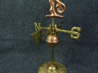 Vintage Crowing Rooster Weathervane Copper   Brass Tabletop Desktop 20 