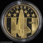 1988 America In Space 2pc Silver   Bronze Proof Commemorative Medal Set