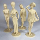 4 Vintage Louis Marx Campus Cuties Figures - Dated 1964