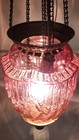 Antique Victorian Cranberry Hanging Light Fixture 