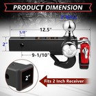 Trailer Hitch Tri Ball Mount W  Tow Hook fits 2 Inch Receiver 1-7 8   2   2-5 16