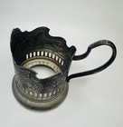 6 Vintage Soviet Russian Tea Glass Holder Podstakannik Melchior Silverplate Ussr