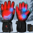 Rechargeable Heated Gloves 7500mah Heated Ski Gloves Waterproof 3 Heating Levels