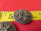 3 Vintage Brass Metal Buttons  1 1 8   Floral Relief