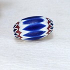 Blue Chevron Bead 6 Six Layer Venetian Murano Antique 1 5    38mm Long