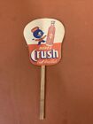 Vtg Antique Early Old Nos 1930 s Orange Crush Crushy Soda Pop 2 Sided Fan Sign