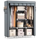 Portable Closet Wardrobe With 2 Hanging Rods   8 Storage Shelves - Sturdy Free-s