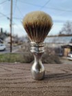 Vintage Pewter And Brass Ever Ready Shave Brush New 20mm Badger Knot