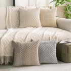 Set Of 4 Neutral Decorative Throw Pillow 18  X  pack 4   