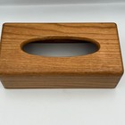 Solid Wood Tissue Box Cover Natural Oak Grain Rectangular Holder