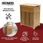 Redmon Bamboo Top Load Clothes Hamper  Full Size With Hinged Lid And Handles
