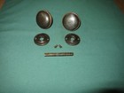 Vintage Door Knob Set Cast Iron   Brass