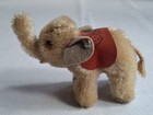 Vintage 1950s Steiff Mohair Baby Elephant  Ear Button  75th Anniversary Nice