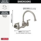 Delta Corin 2 Handle Wall Mounted Kitchen Faucet Stainless-certified Refurbished