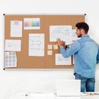 Folding Cork Board Bulletin Notice Board 36  X 48  Wall Mounted For Home Office