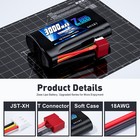 2x Zeee 2s Li-ion Battery 3000mah 7 4v Battery With T Connector Usb Charger