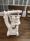 Antique 19th Century White Marble Sculpture  Children Playing On Swing Rare 12   