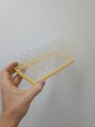 Vintage Yellow Plastic Clear Acrylic Desk Organizer Letter Sorter File Rack Mcm