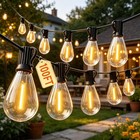 100ft Outdoor String Lights S14  24 Led Bulbs 2700k Warm White Waterproof Patio