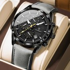 Poedagar Fashion Quartz Waterproof Luminous Leather Date Sports Men s Watch