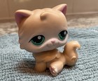 Littlest Pet Shop Lps  129 Cream Beige Tan White Persian Kitty Cat  Green Eyes