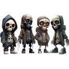 Cool Skeleton Figurines Statue Cool Halloween Home Decor Cute Skull Mini Figu