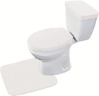 Toilet Mat And Lid Cover Set With Toilet Tank Cover 3 Piece Toilet Set White