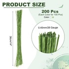 200 Pcs Florist Wire 0 45mm 26 Gauge Floral Flower Stem Wire  White light Green