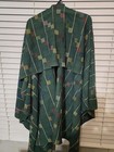 Authentic Handwoven Kente Cloth Green Multicolor Geometric African Textile