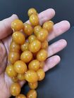 Antique Miscky Butter Scotch Yellow Amber Bakelite Islamic  Prayer 33 Beads 82g