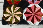Antique Crazy Quilt Hand Stitches Patchwork Pinwheel Throw 39 X 55 Inch