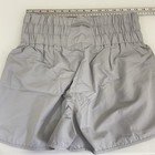 Women s Gathered High Waisted Gray Shorts Running Gym Yoga Workout Xl New Flaw